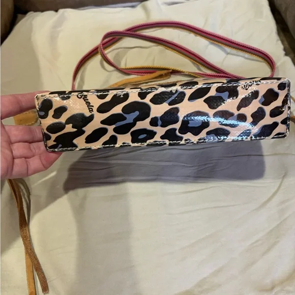 Consuela Leopard Crossbody Bag with Pink and Tan Strap - Picture 6 of 16
